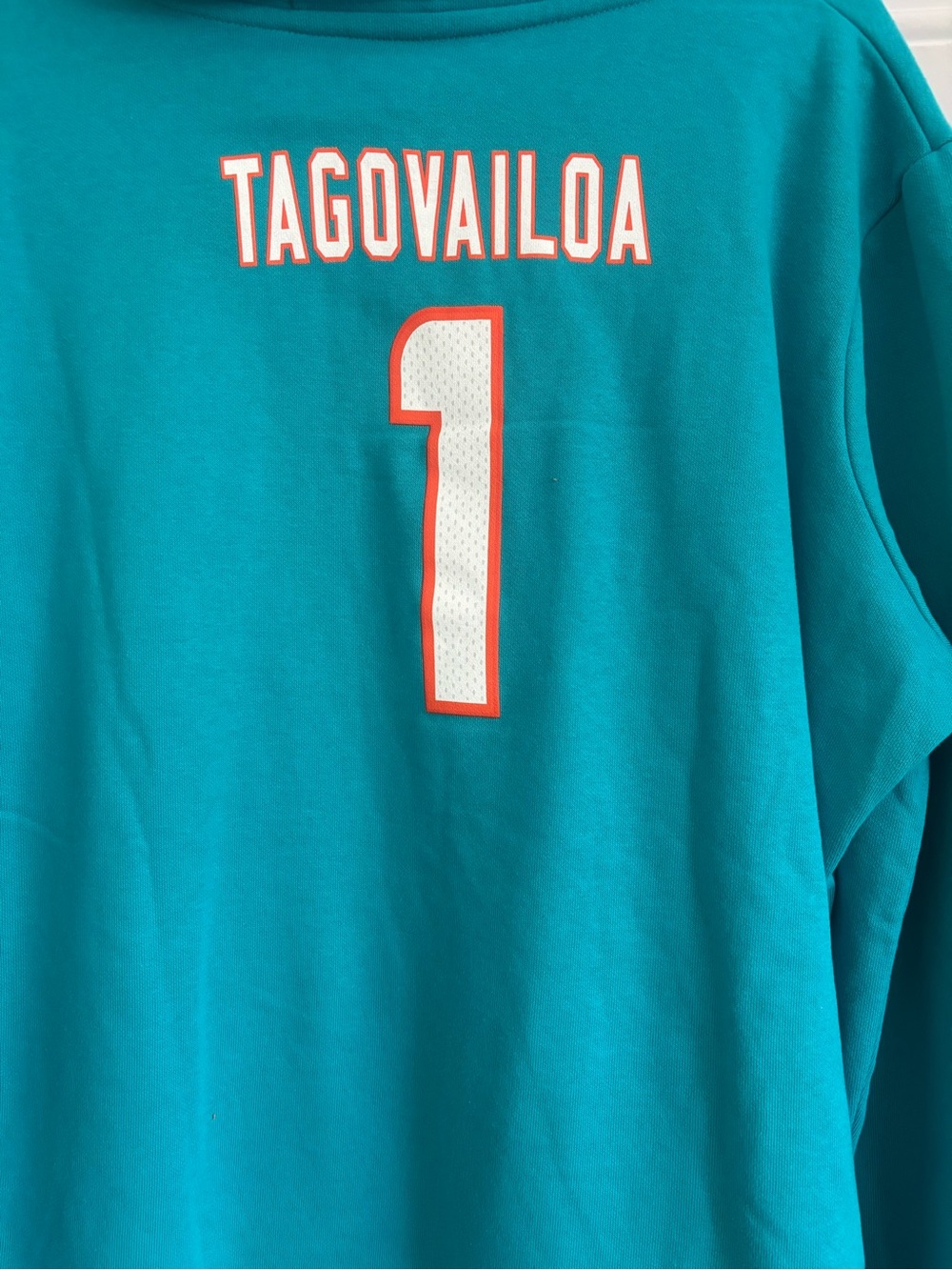 NWT Women’s Fanatics Miami Dolphins Teal Pullover Hoodie w/Tagovailo #1 Logo - Picture 12 of 12